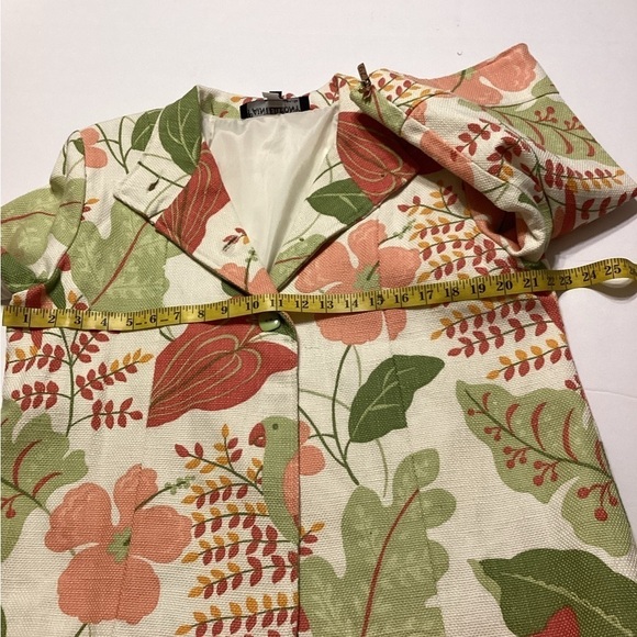 Painted Pony Woven Tapestry Bright Floral Print Blazer - Picture 7 of 11